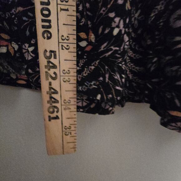 Maeve By Anthropologie Dark Floral Dress SM Ditsy Tiered Boho Cottage Festival - Picture 12 of 15